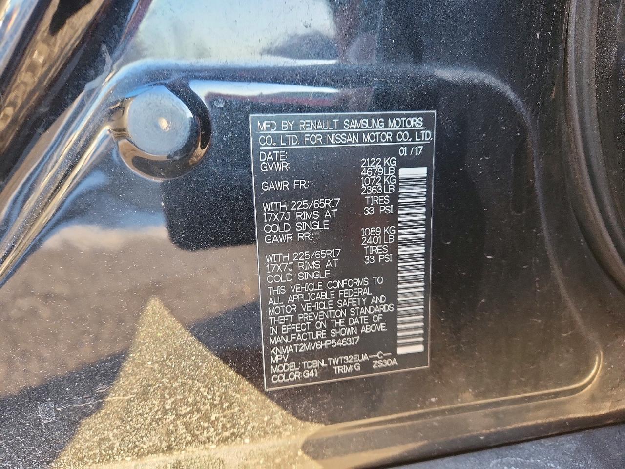 NISSAN ROGUE SV 2017