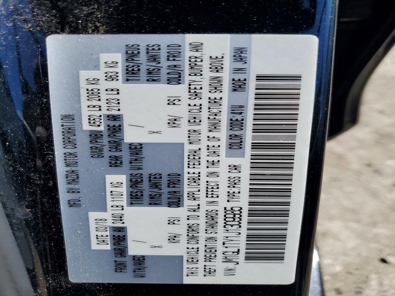 MAZDA 6 GRAND TOURING 2018