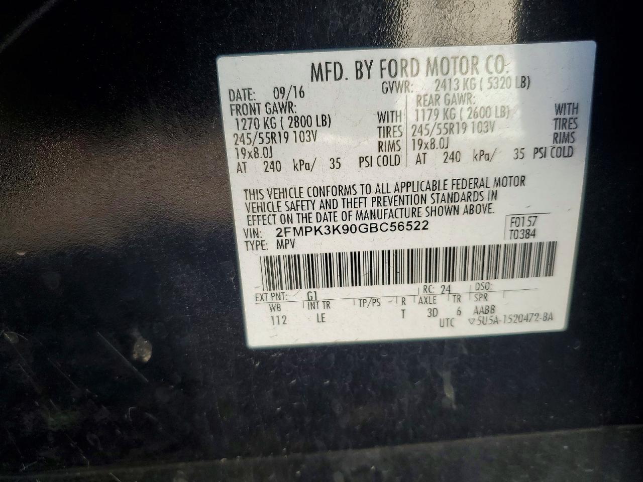 FORD EDGE TITANIUM 2016