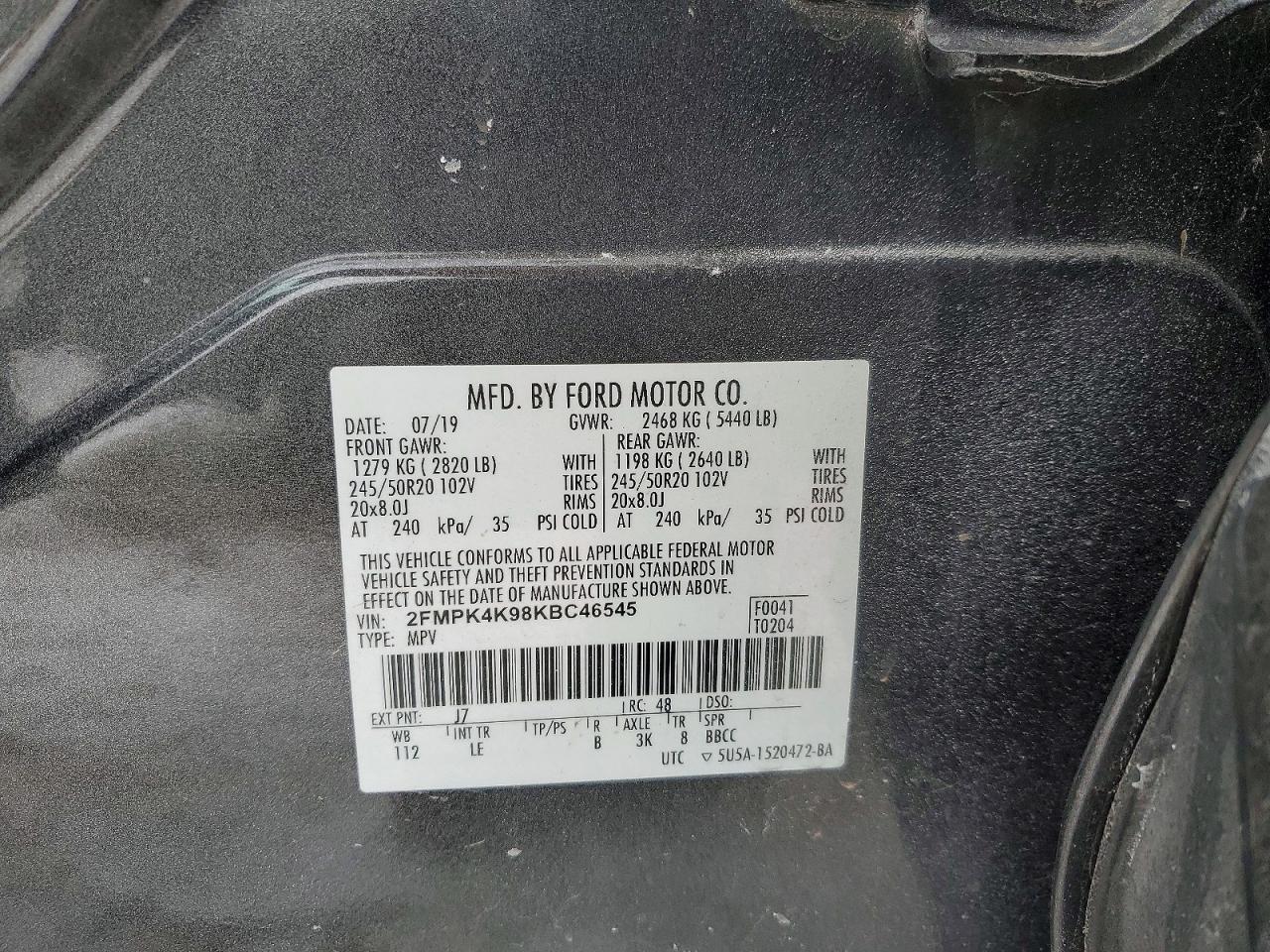 FORD EDGE TITANIUM 2019