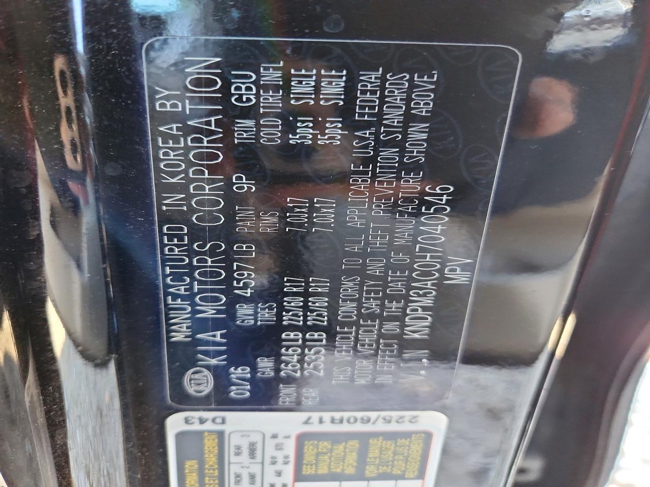 KIA SPORTAGE LX 2017