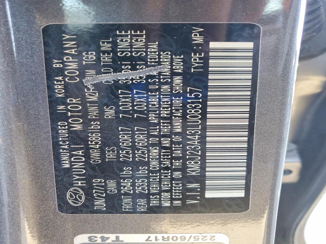 HYUNDAI TUCSON SE 2019