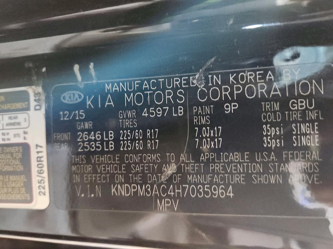 KIA SPORTAGE LX 2015