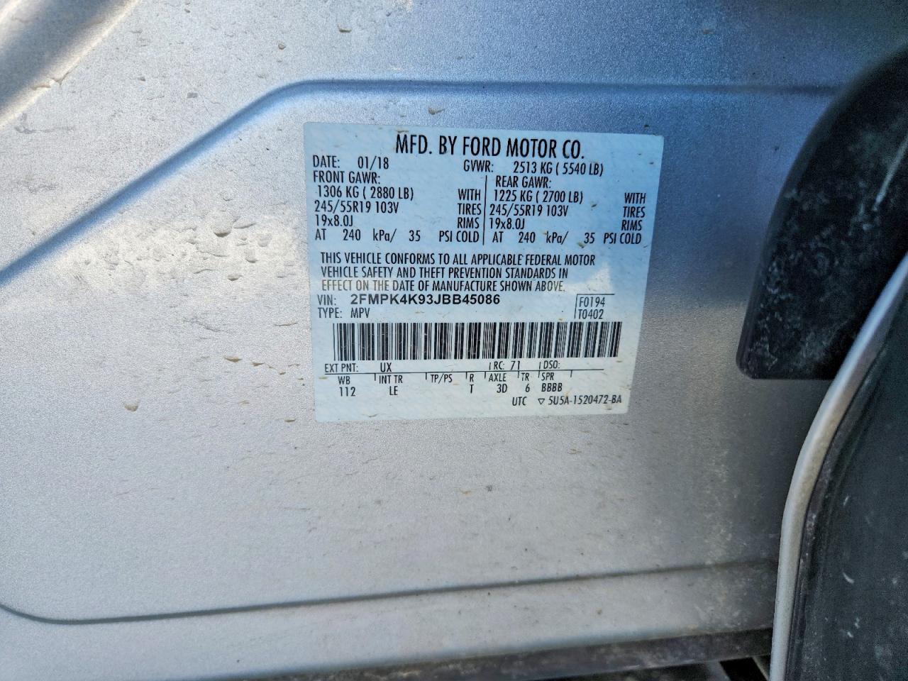 FORD EDGE TITANIUM 2018