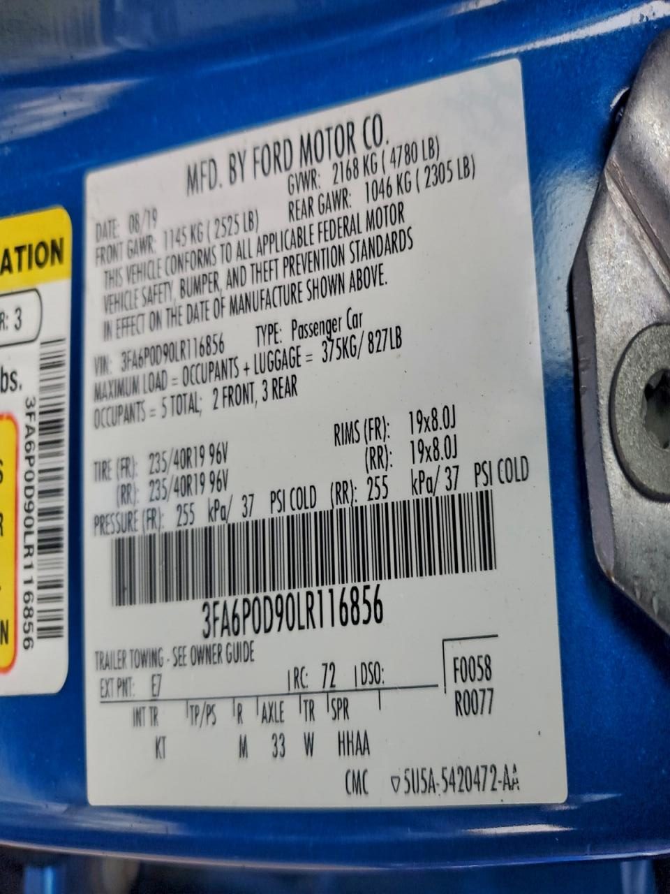 FORD FUSION TITANIUM 2019