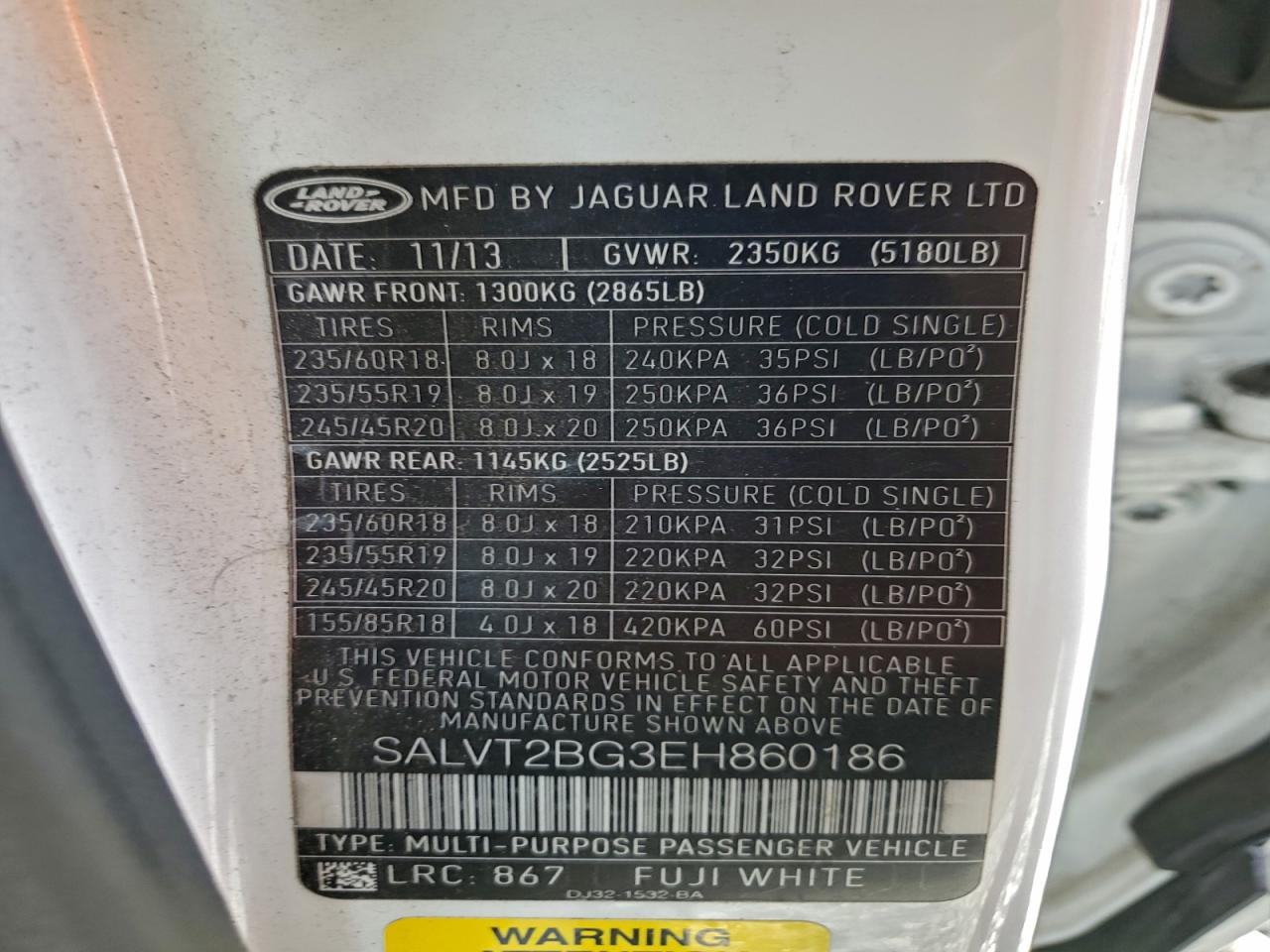 LAND ROVER RANGE ROVER EVOQUE DYNAMIC PREMIUM 2013