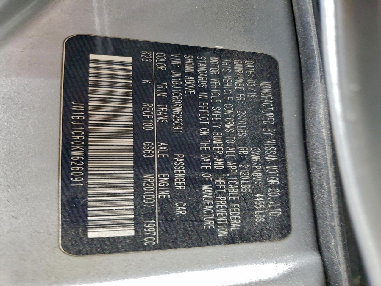 NISSAN ROGUE SPORT SV 2019