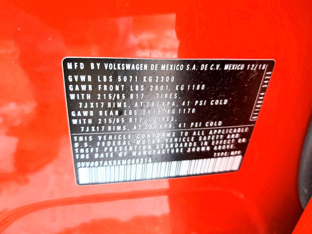 VOLKSWAGEN TIGUAN S 2018