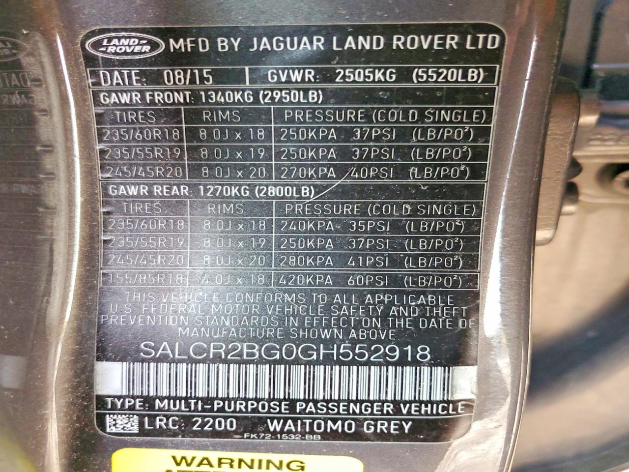 LAND ROVER DISCOVERY SPORT HSE 2015