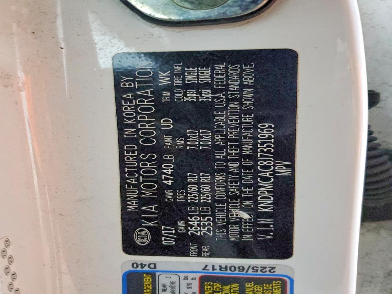 KIA SPORTAGE LX 2017