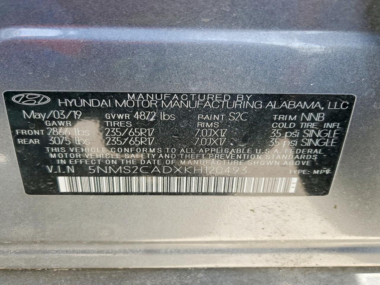 HYUNDAI SANTA FE SE 2019