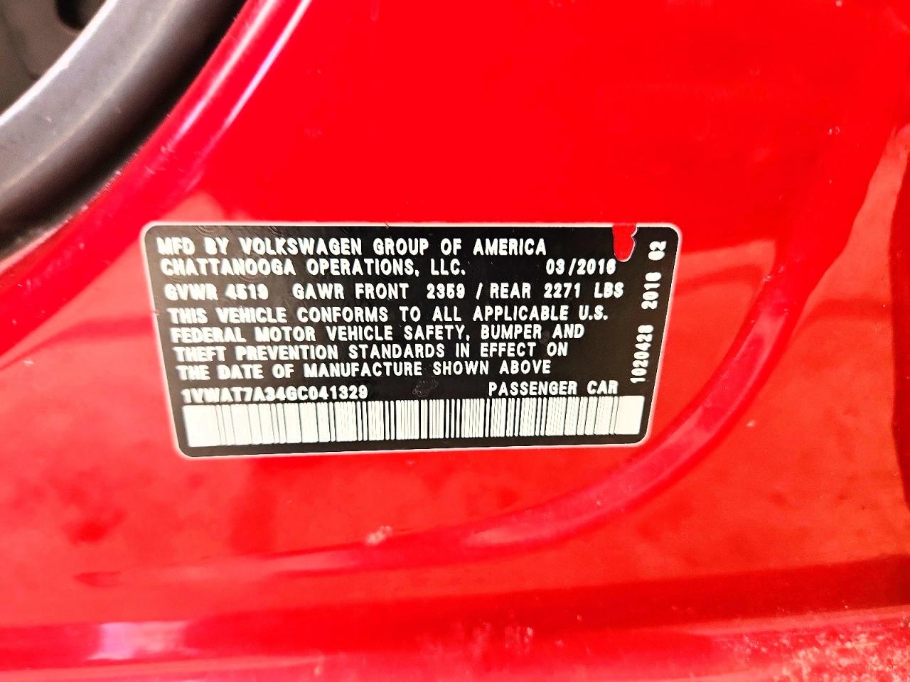 VOLKSWAGEN PASSAT S 2016