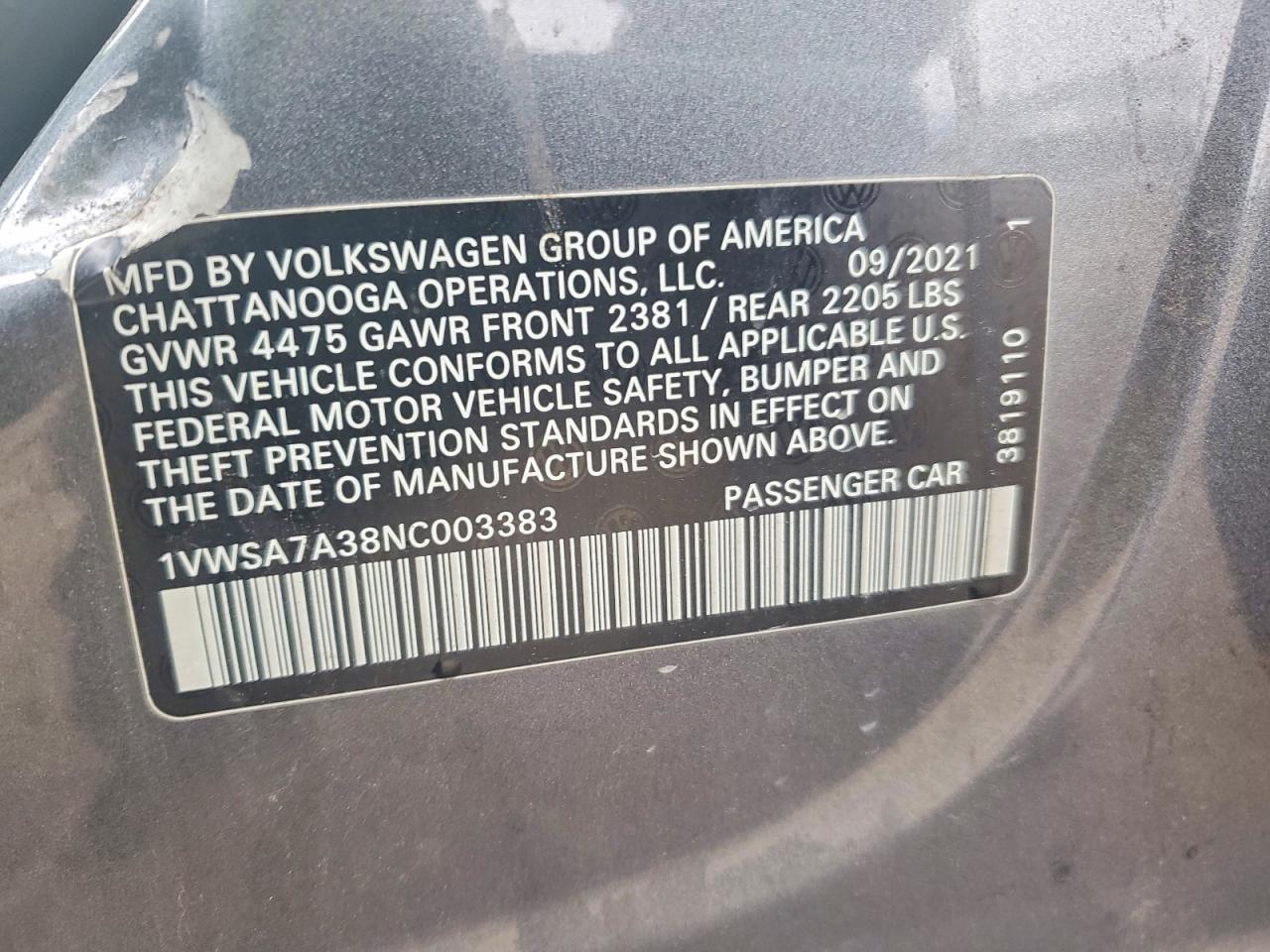 VOLKSWAGEN PASSAT SE 2021