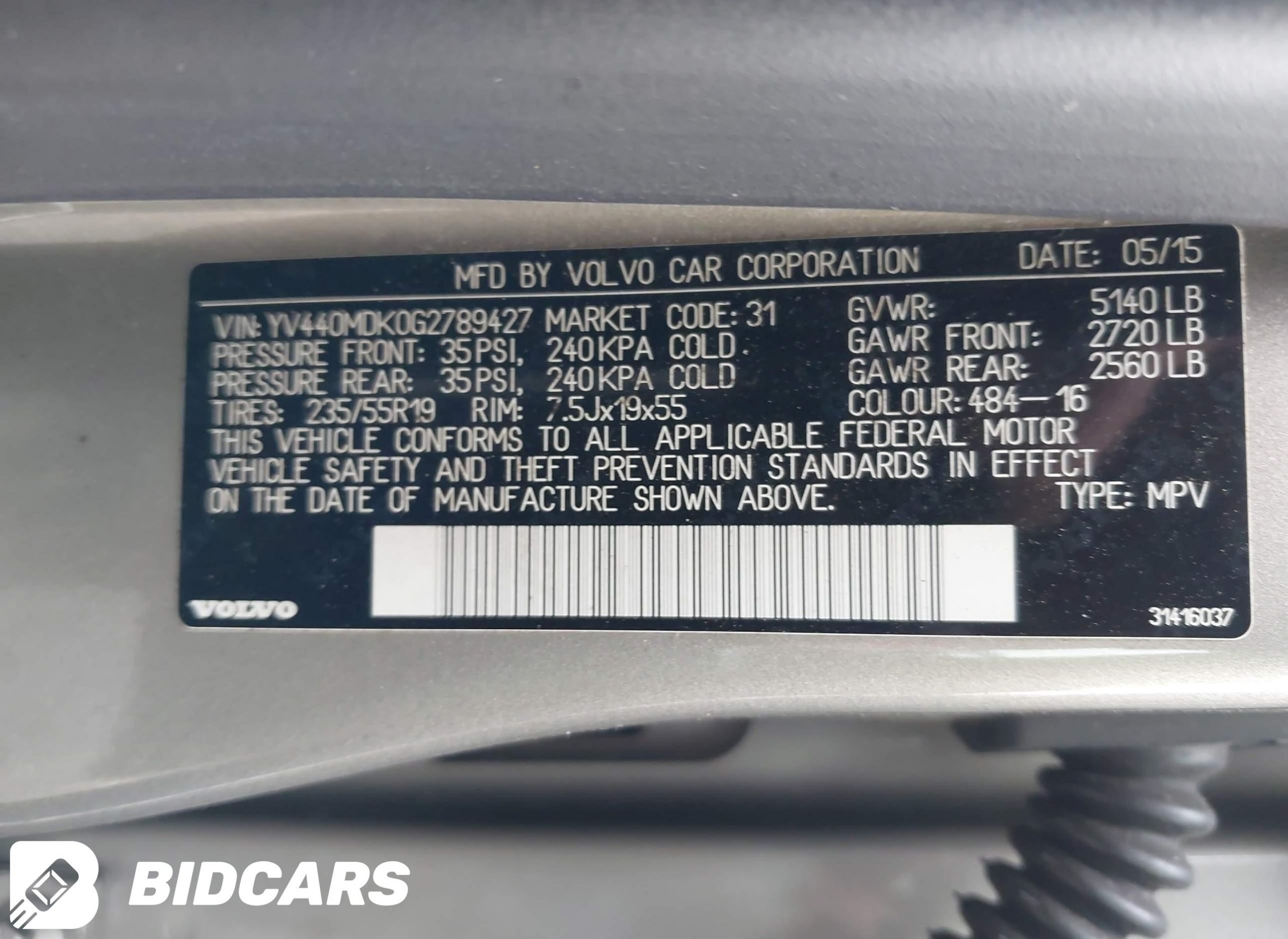 VOLVO XC60 T5 DRIVE-E PREMIER 2015