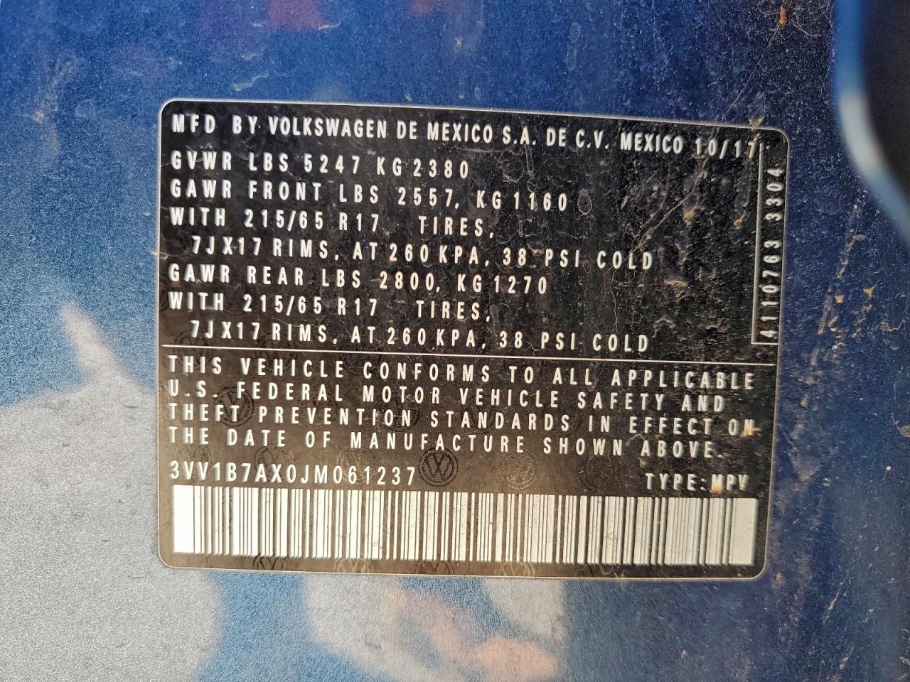 VOLKSWAGEN TIGUAN S 2017