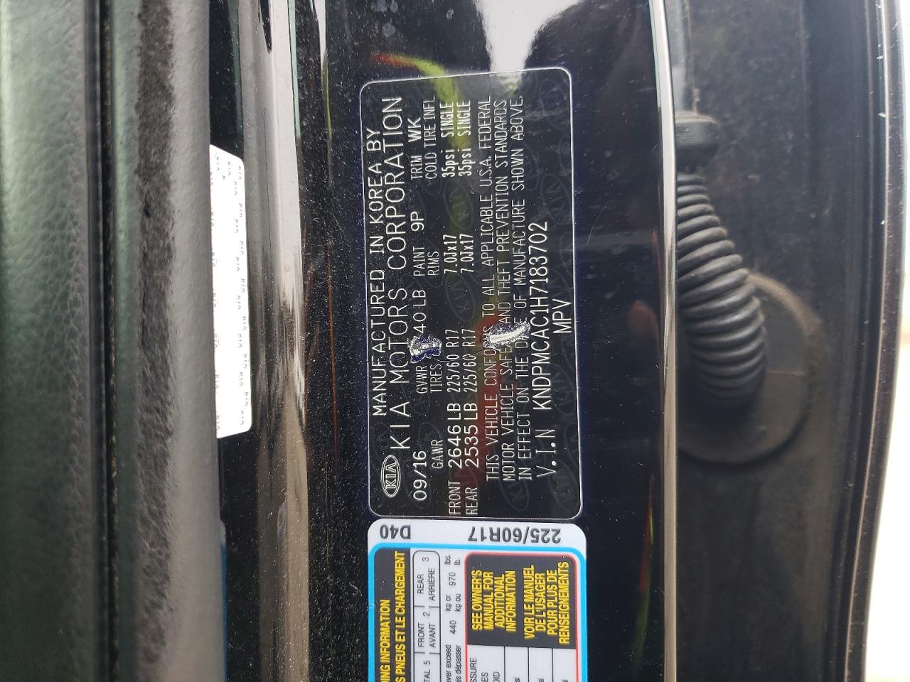 KIA SPORTAGE LX 2016