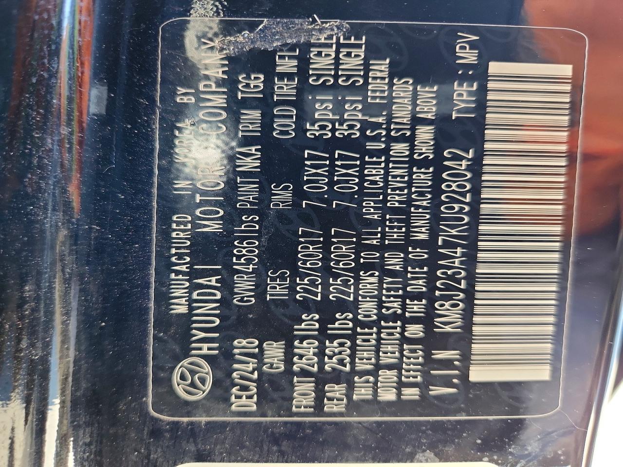 HYUNDAI TUCSON SE 2018