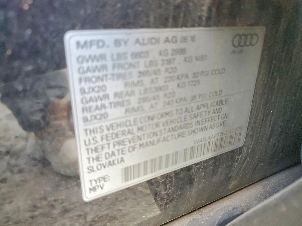 AUDI Q7 PREMIUM PLUS 2016