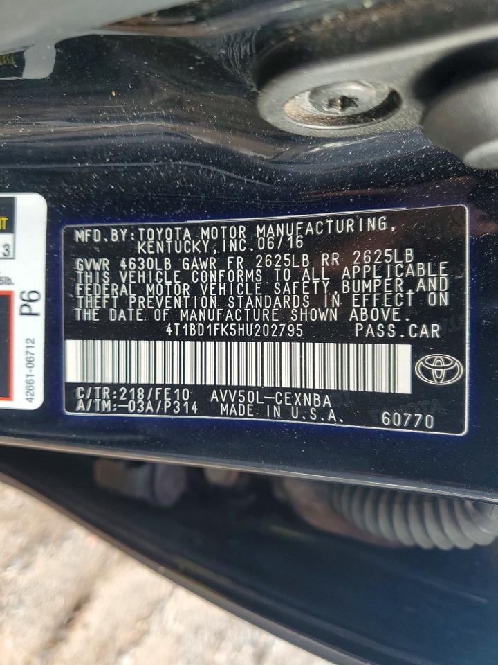 TOYOTA CAMRY HYBRID LE 2016