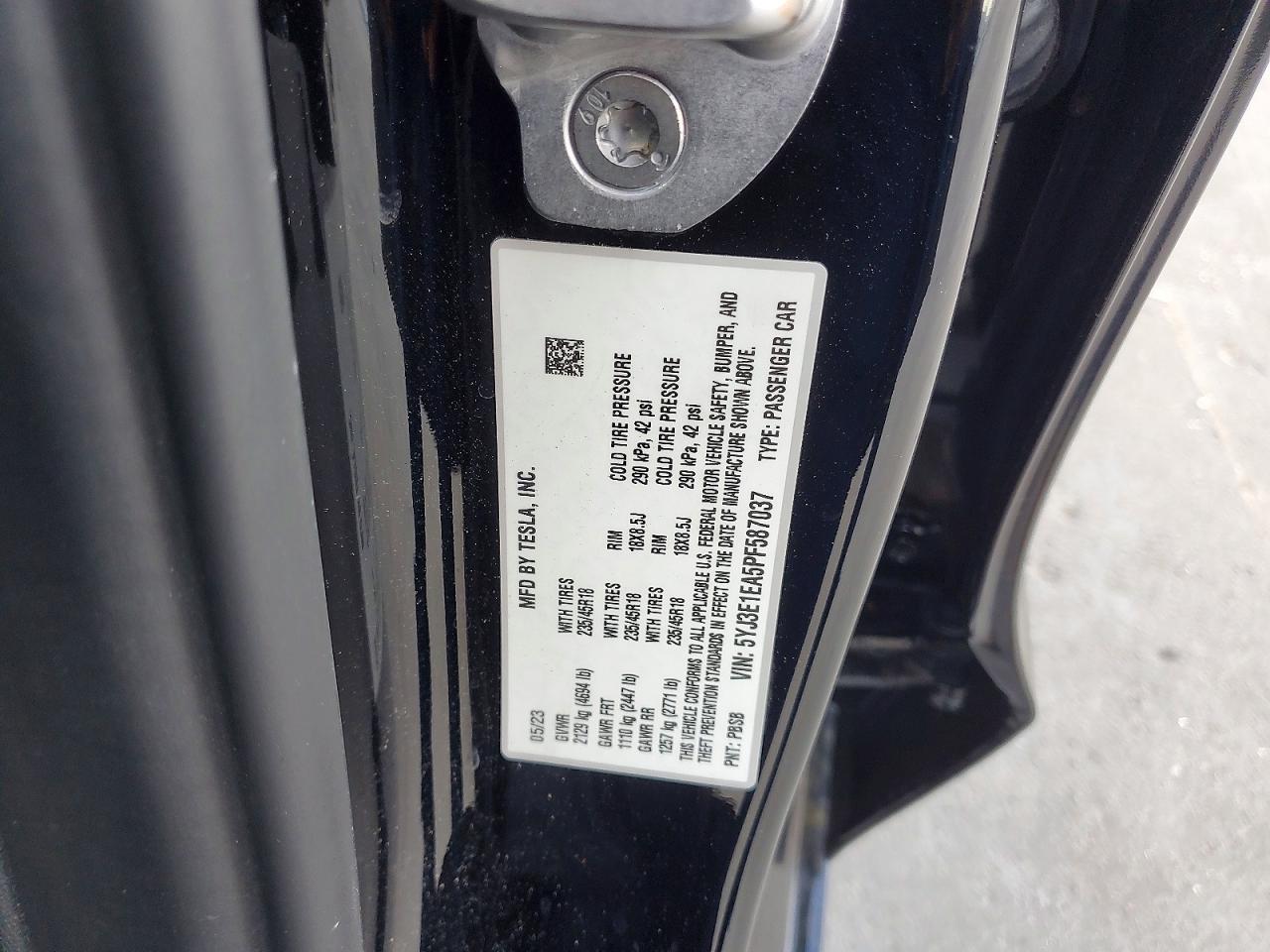 TESLA MODEL 3 RWD 2023