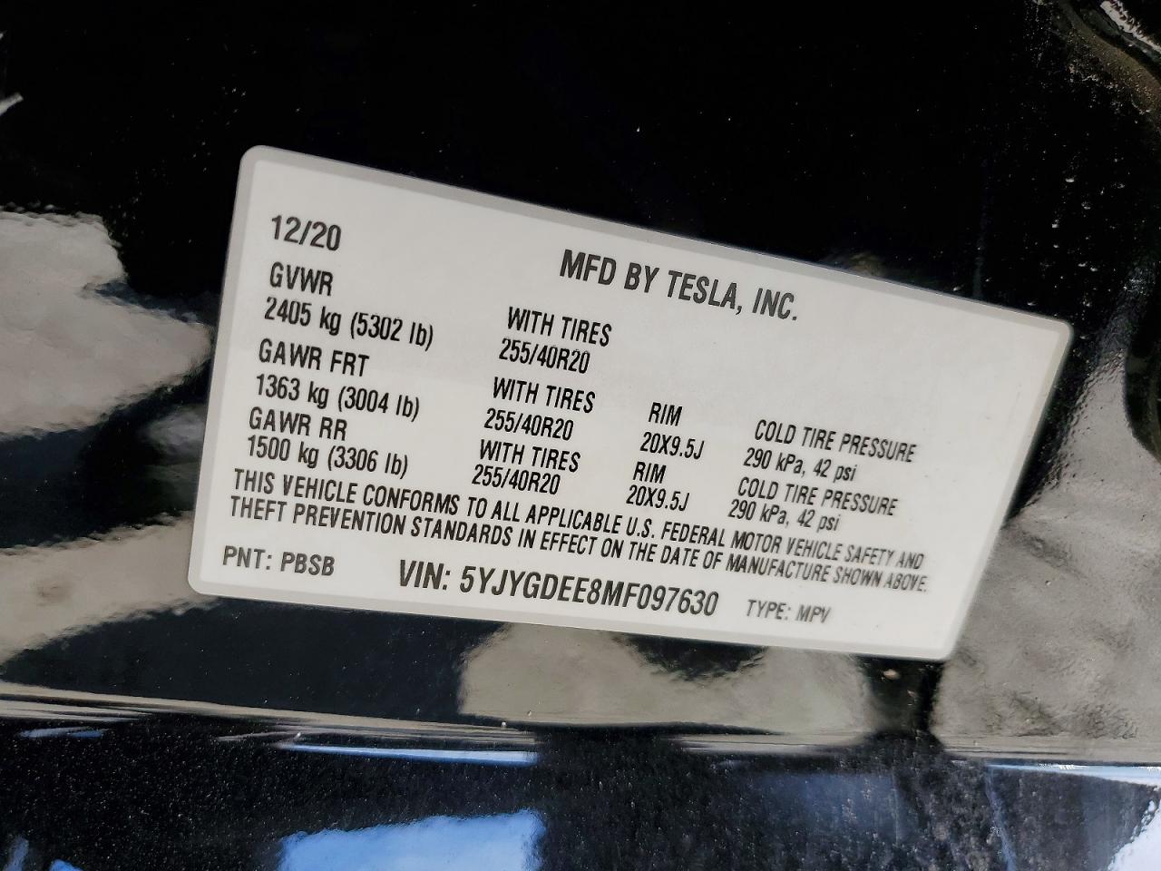 TESLA MODEL Y AWD LONG RANGE DUAL MOTOR 2020