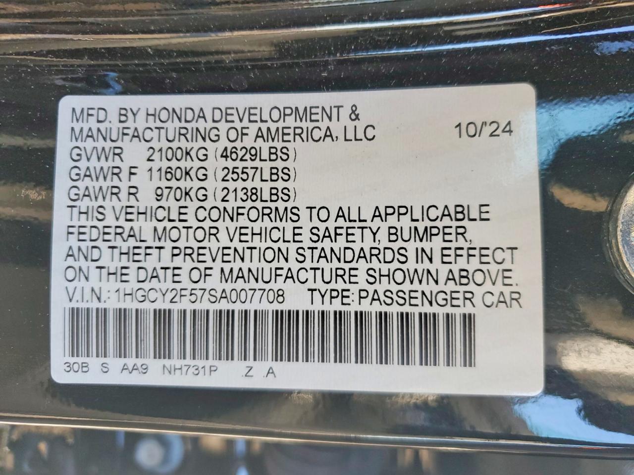 HONDA ACCORD HYBRID SPORT 2024