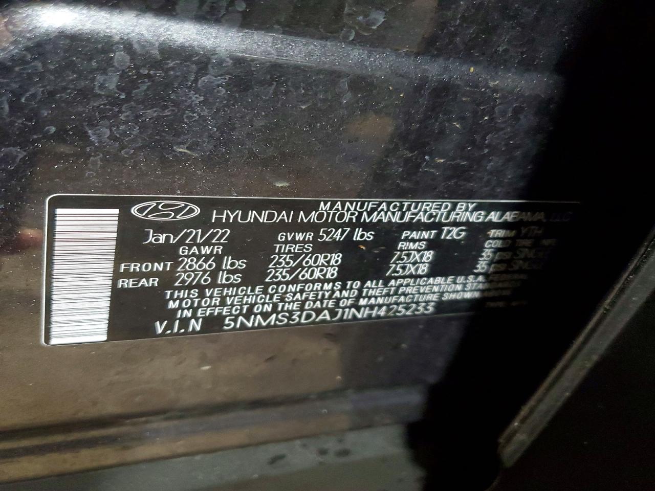 HYUNDAI SANTA FE SEL 2022