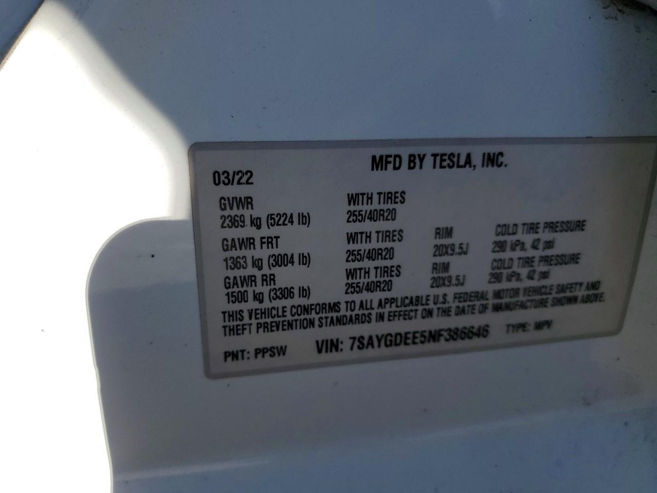 TESLA MODEL Y AWD LONG RANGE DUAL MOTOR 2022