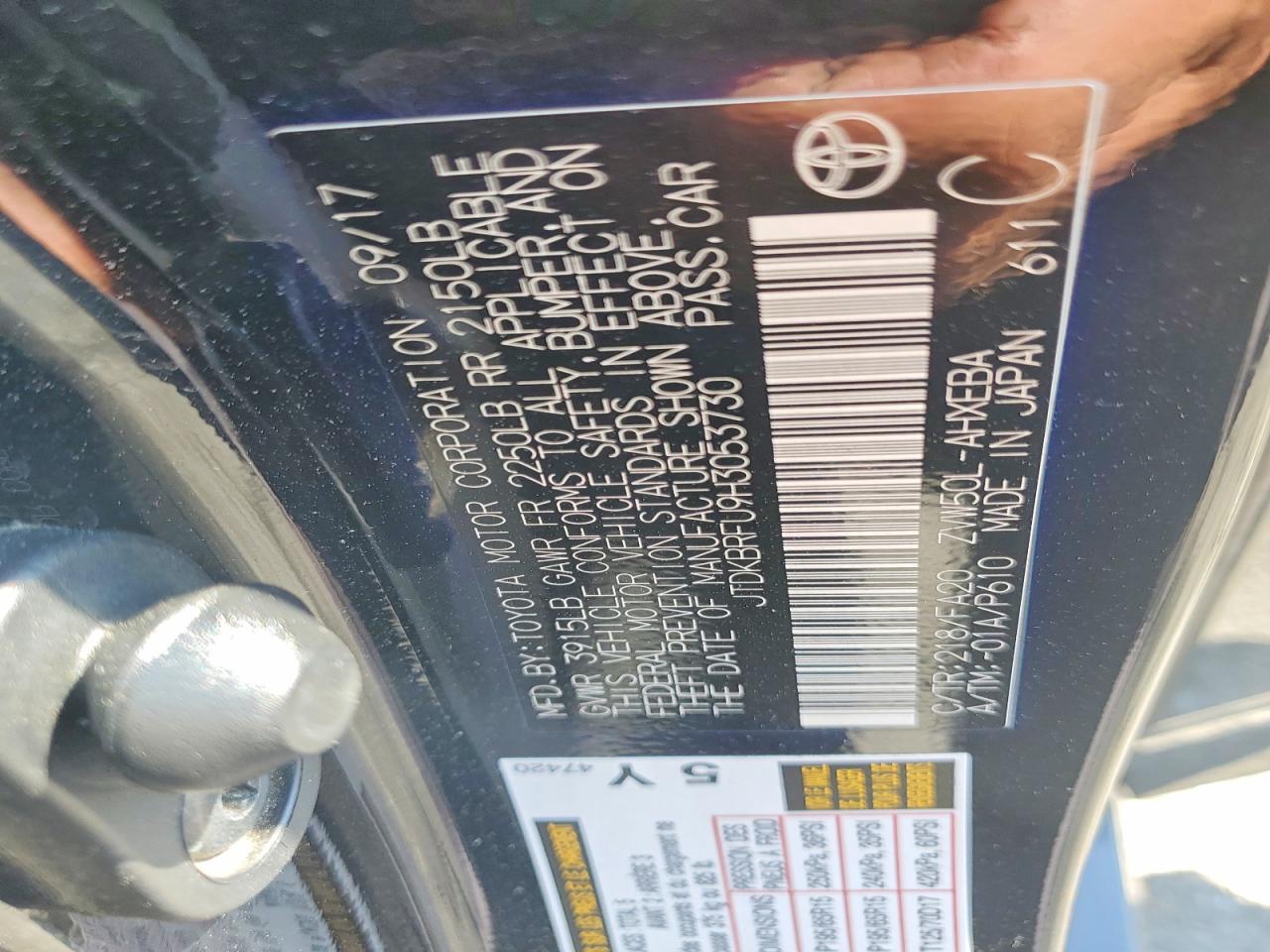 TOYOTA PRIUS TWO 2017