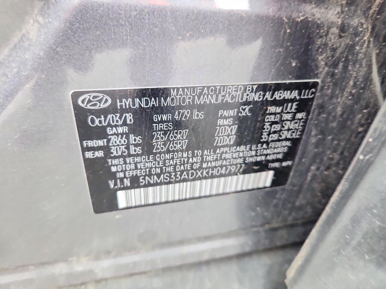 HYUNDAI SANTA FE SEL 2018