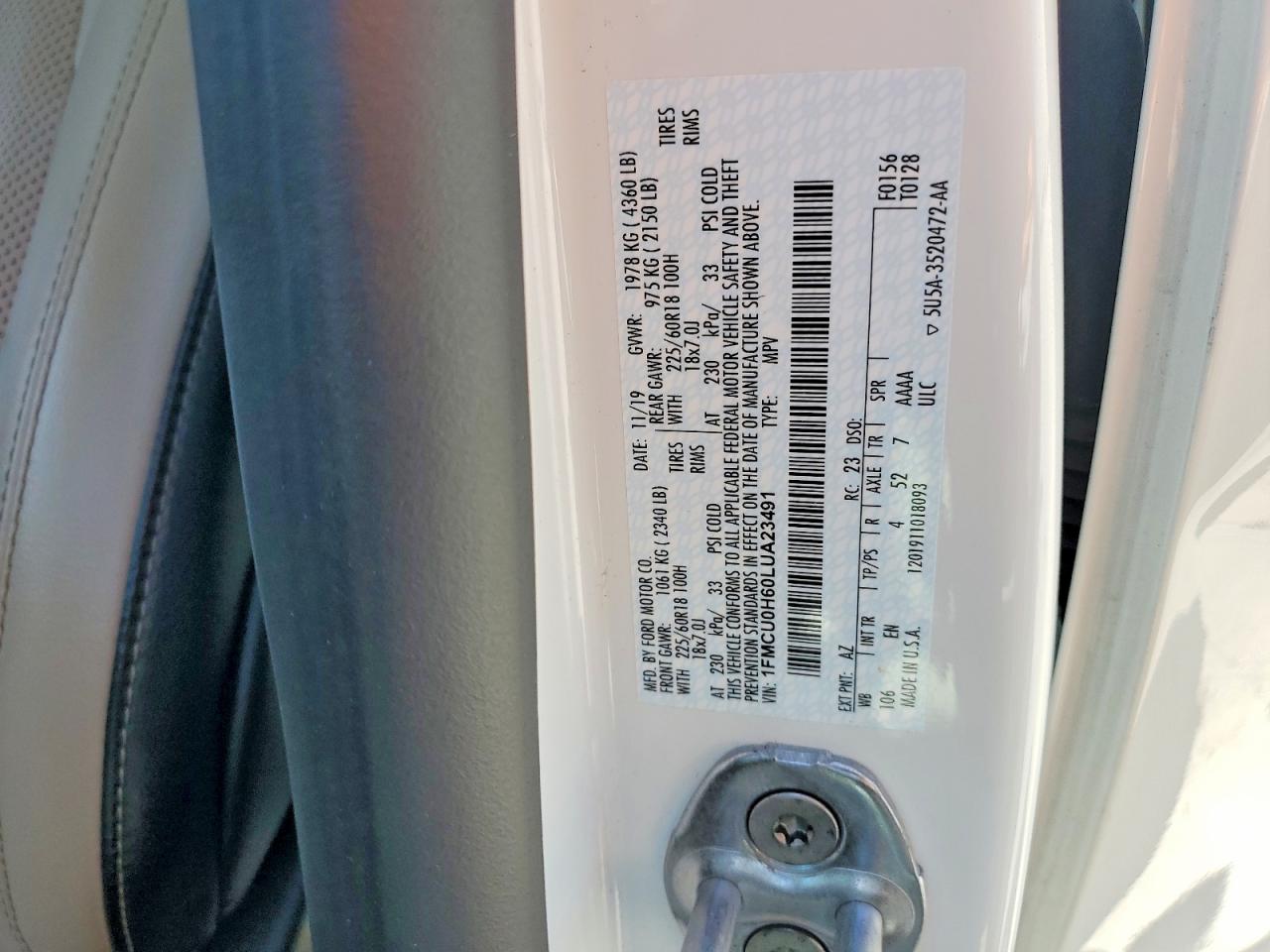 FORD ESCAPE SEL 2019