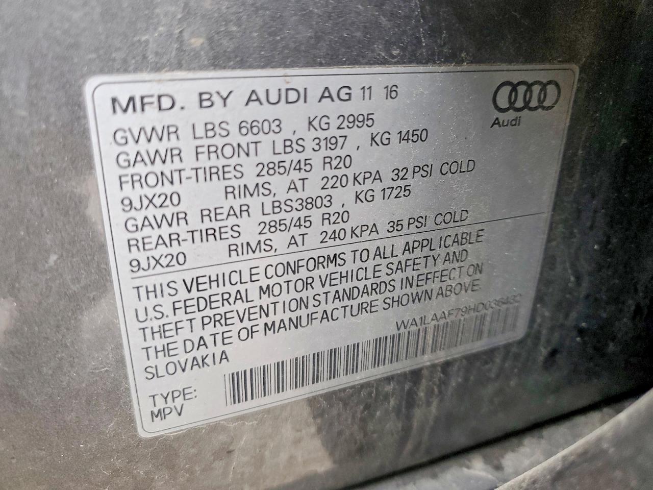 AUDI Q7 PREMIUM PLUS 2016