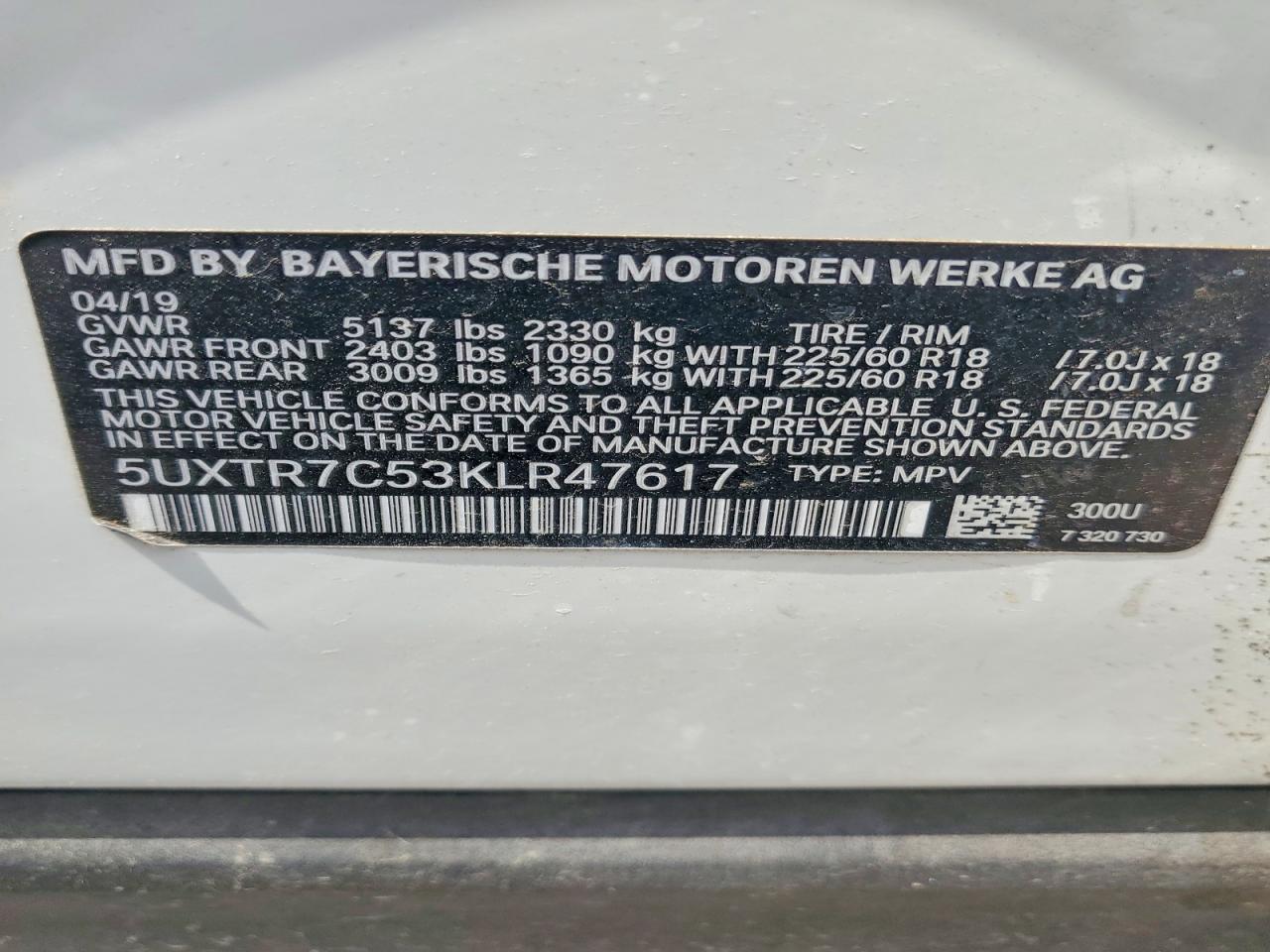 BMW X3 SDRIVE 30 I 2019