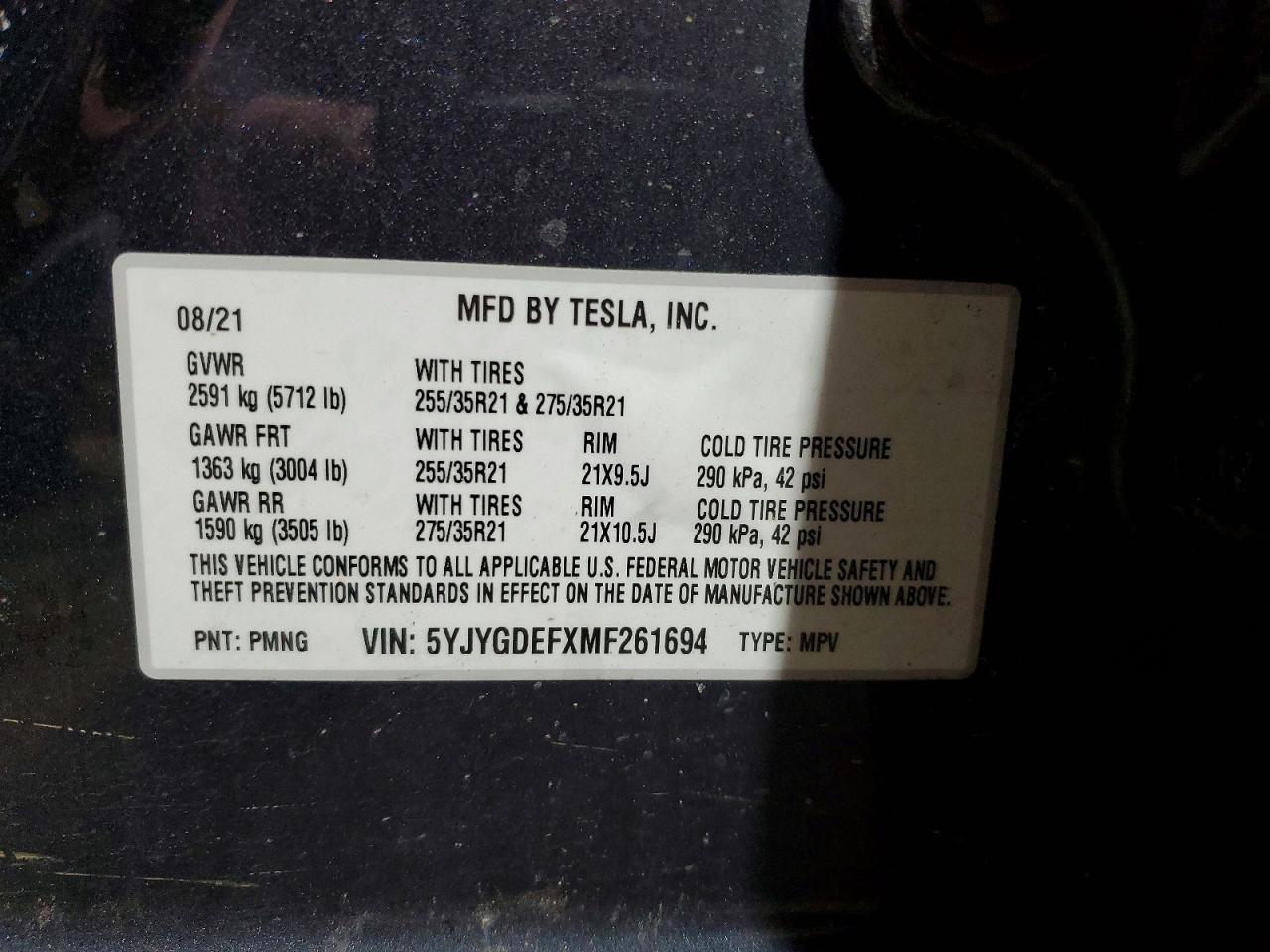 TESLA MODEL Y AWD DUAL MOTOR PERFORMANCE 2021
