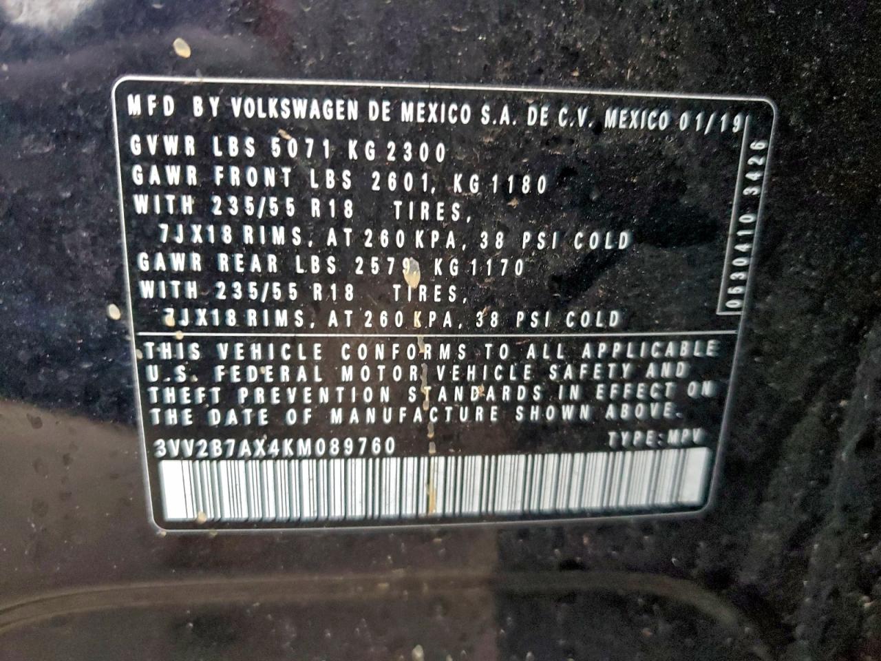 VOLKSWAGEN TIGUAN SE 2019