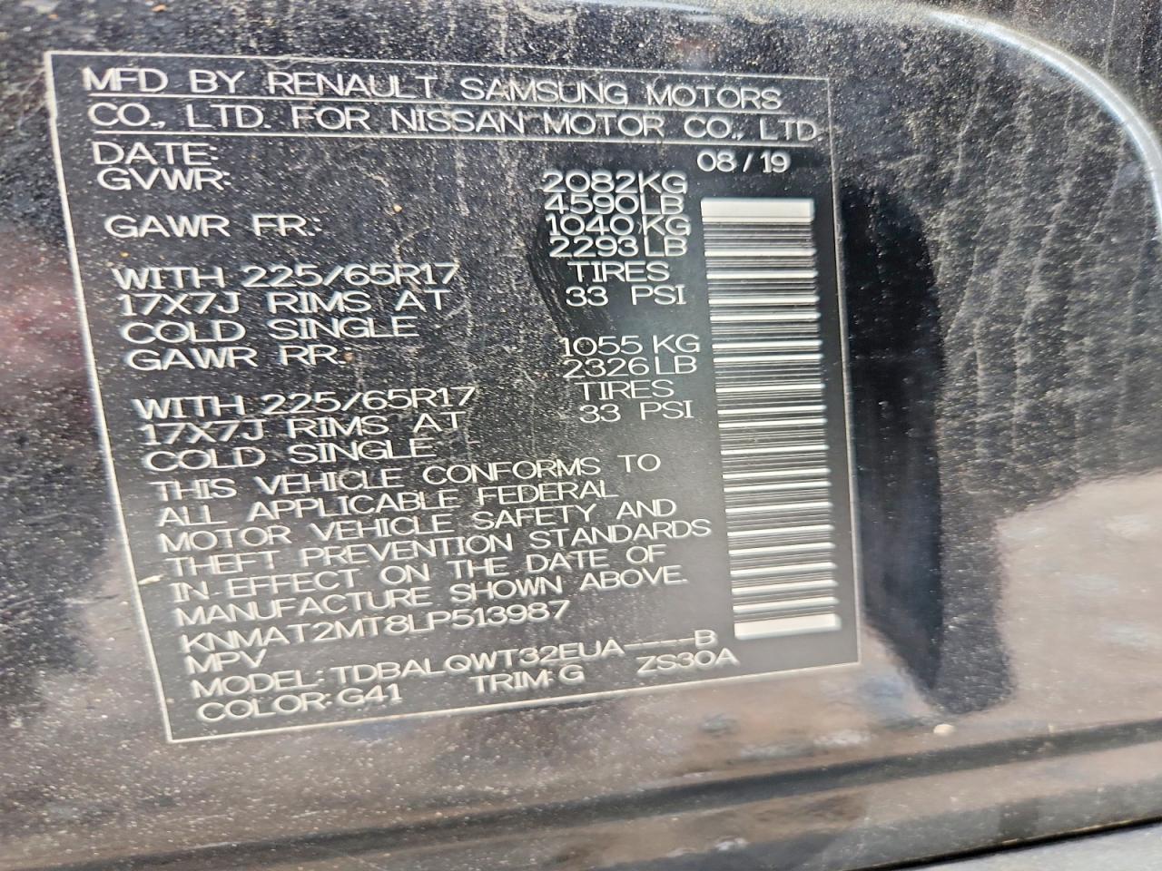 NISSAN ROGUE SV 2019