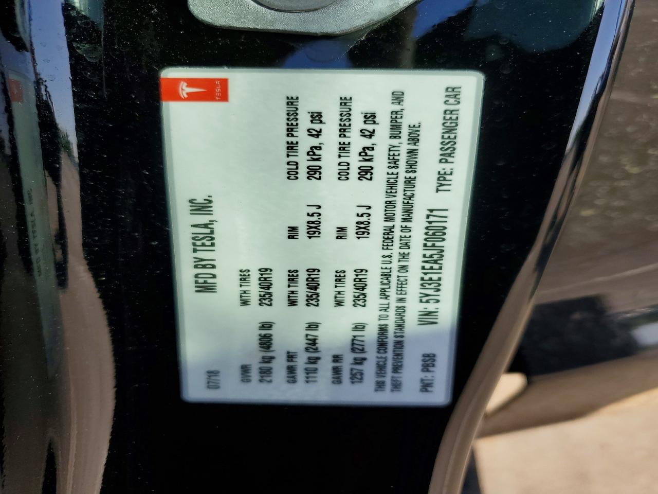 TESLA MODEL 3 RWD 2018