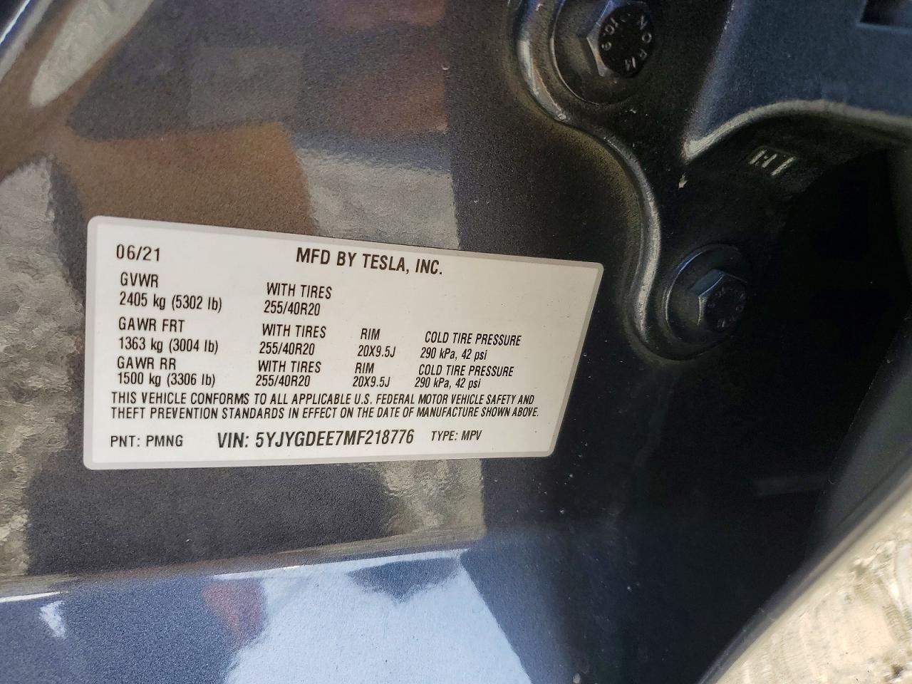 TESLA MODEL Y AWD LONG RANGE DUAL MOTOR 2021