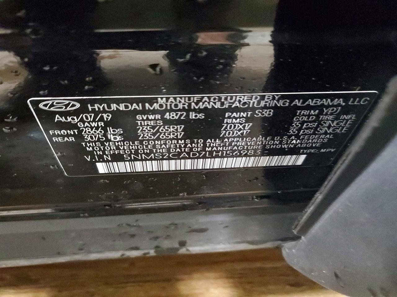 HYUNDAI SANTA FE SE 2019