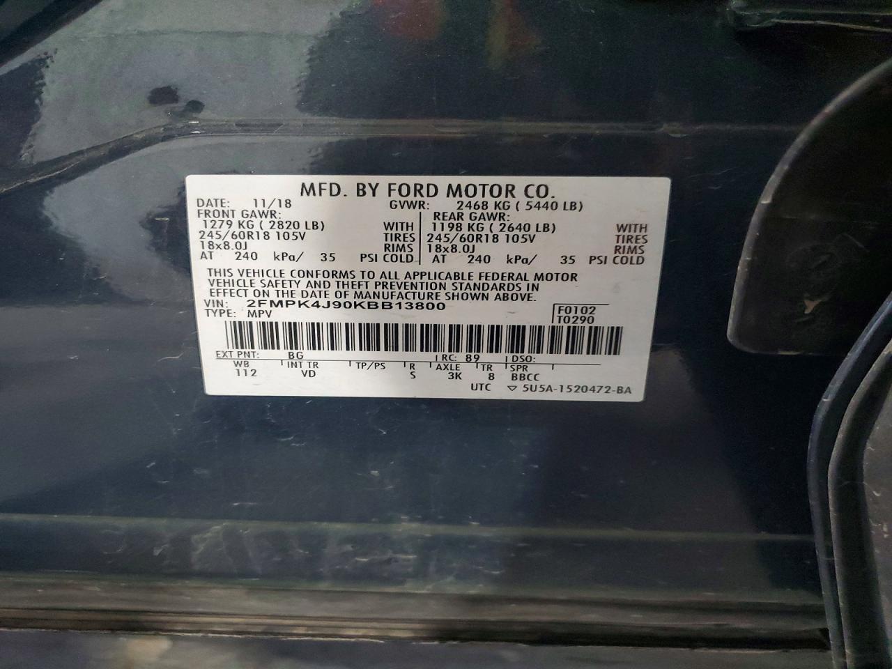 FORD EDGE SEL 2018
