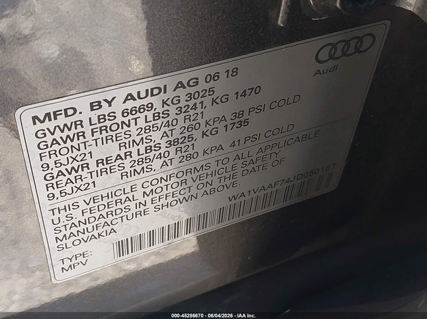 AUDI Q7 3.0T QUATTRO PRESTIGE 2018