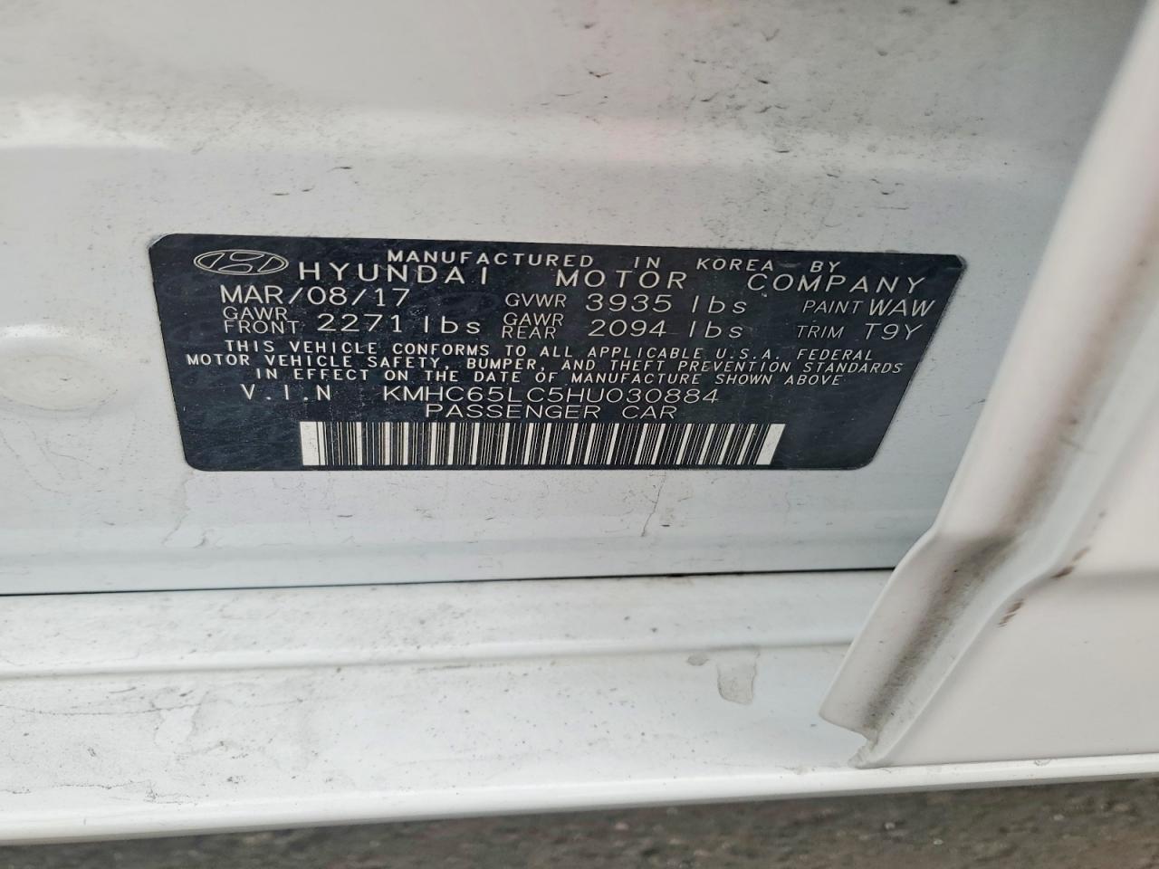 HYUNDAI IONIQ BLUE 2017