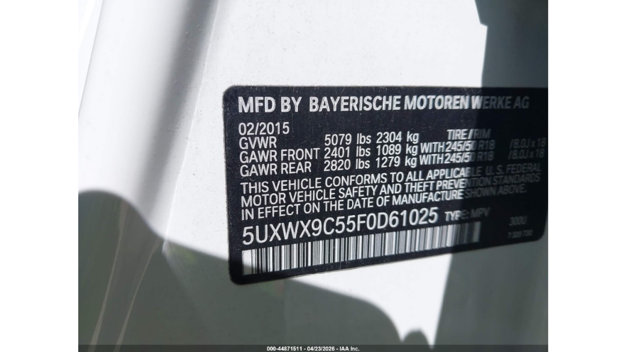 BMW X3 XDRIVE28I 2015