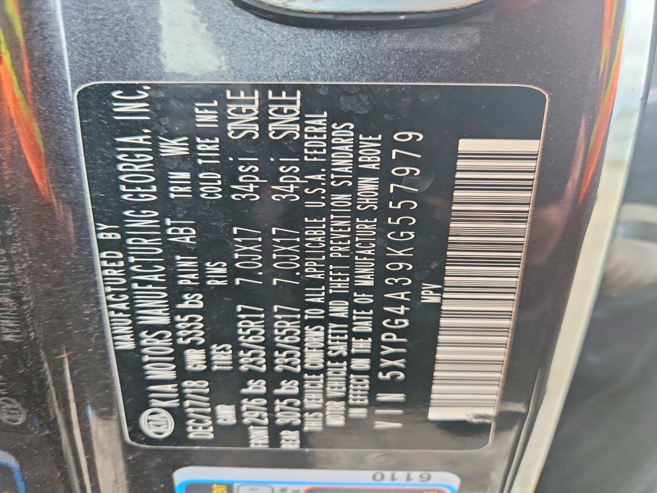 KIA SORENTO LX 2018
