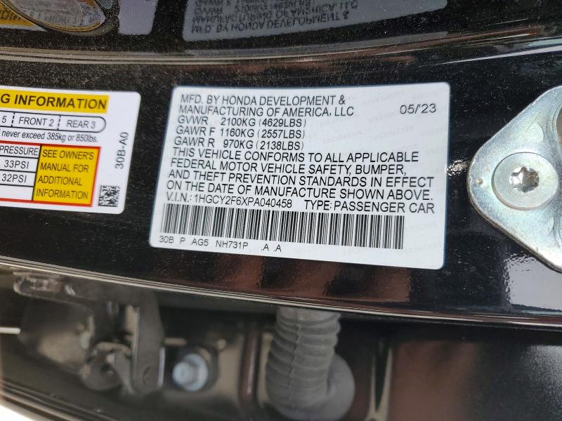 HONDA ACCORD HYBRID EXL 2023