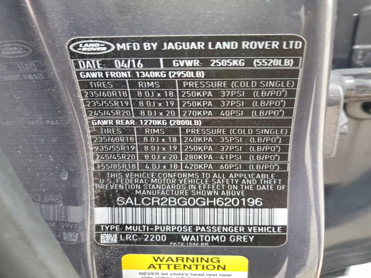 LAND ROVER DISCOVERY SPORT HSE 2016
