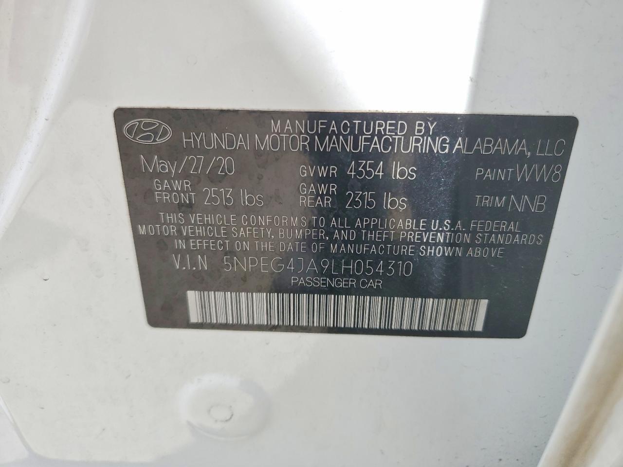 HYUNDAI SONATA SE 2020