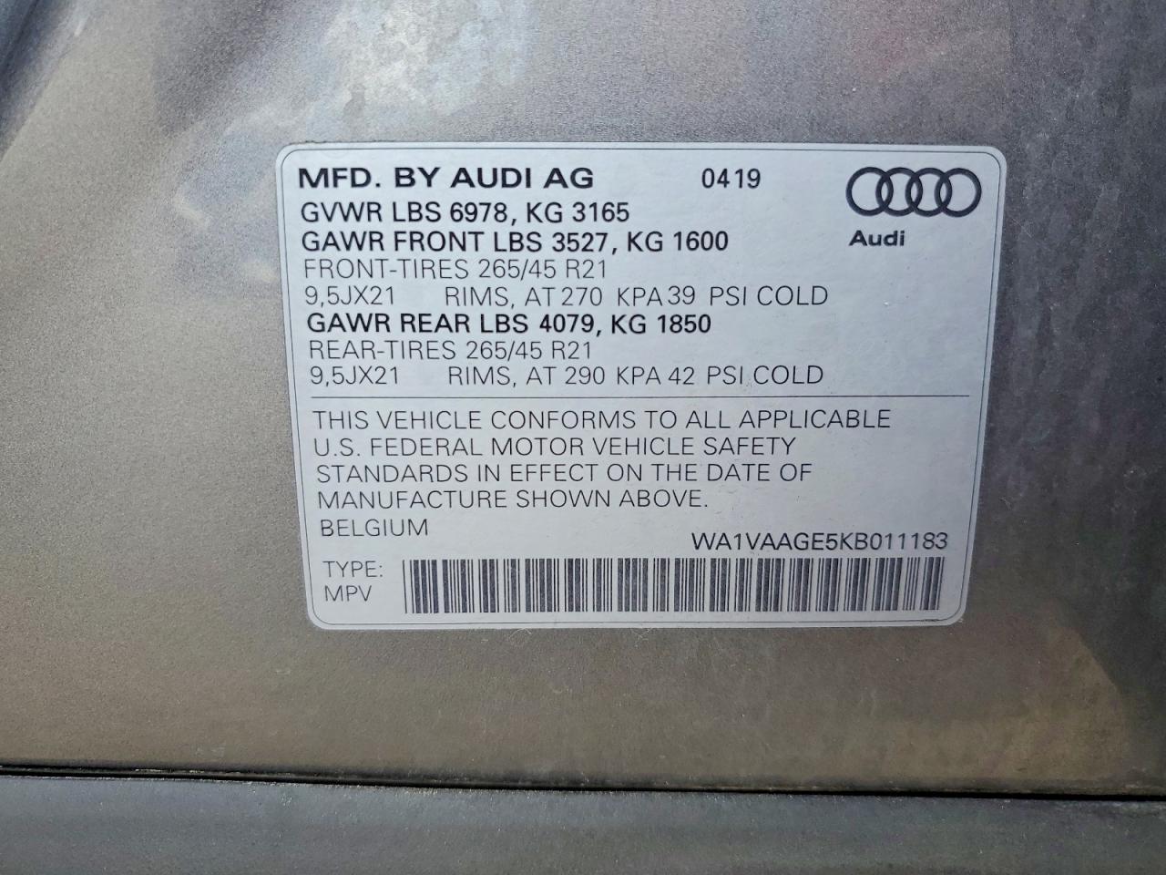 AUDI E-TRON PRESTIGE 2019
