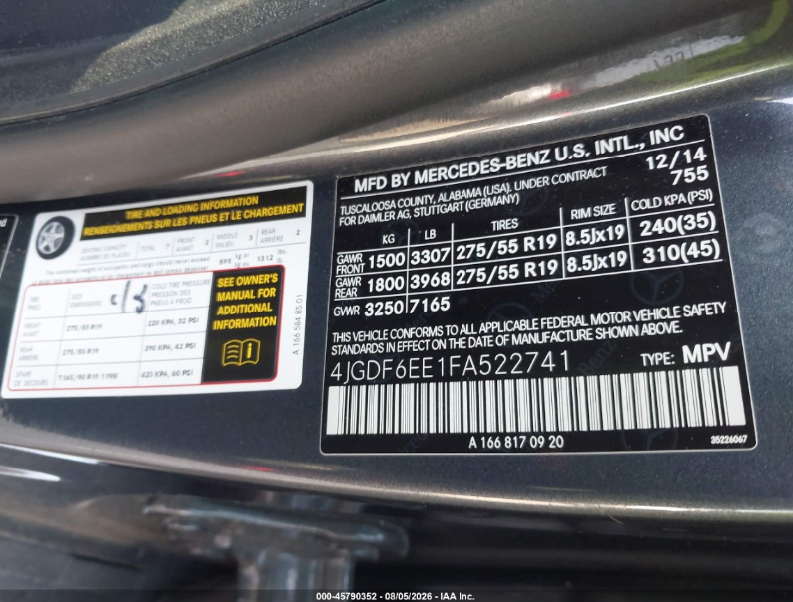 MERCEDES-BENZ GL 450 4MATIC 2014