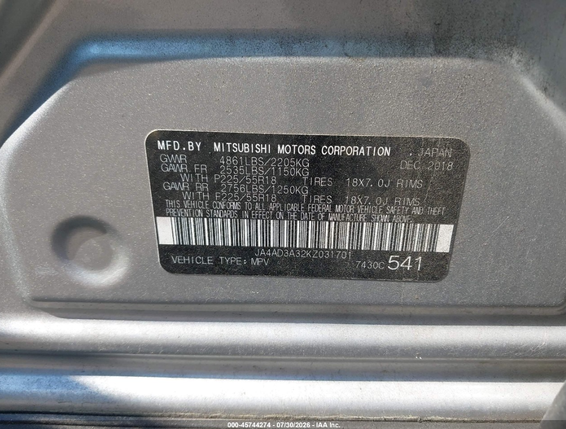 MITSUBISHI OUTLANDER SE 2018